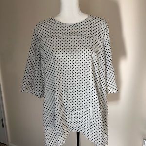 White with Black Polka Dot Loose Tunic